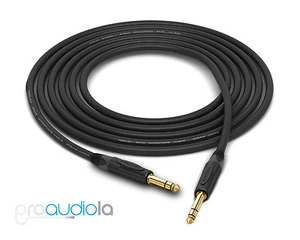 Mogami 2549 Cable | Neutrik Gold 1/4" TRS | Black 20 Feet | 20 Ft. | 20' - Picture 1 of 1
