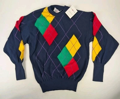 Suéter De Colección Clark & Gregory Para Hombres L. Azul Marino/Amarillo Algodón Acanalado Golf Nuevo Con Etiquetas Nuevo de Lote Antiguo Foto 1 de 4