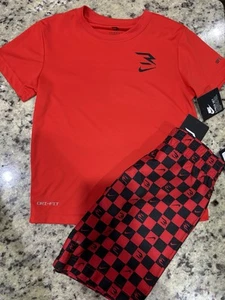 Nike Boys Swim Set Size 6 NWT Red Trunks And Rash Guard - Picture 1 of 1