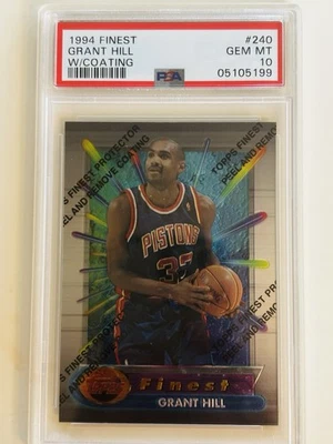 1994-95 Topps Finest - Grant Hill #240 (RC) W/COATING PSA 10 - Image 1 of 2