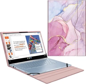 Custodia custodia per ASUS Chromebook Flip 14" C433TA pelle portafoglio libro cover - Foto 1 di 8