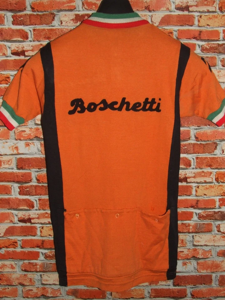Camisa Eroica Bicicleta Ciclismo Vintage Años 70 Boschetti 50% Lana Bordada Foto 1 de 3
