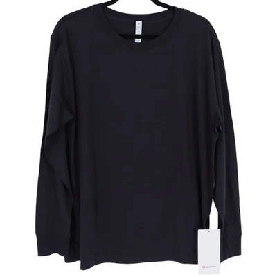 Camisa deportiva Lululemon All Yours manga larga para mujer talla 10 negra algodón Pima Foto 1 de 4
