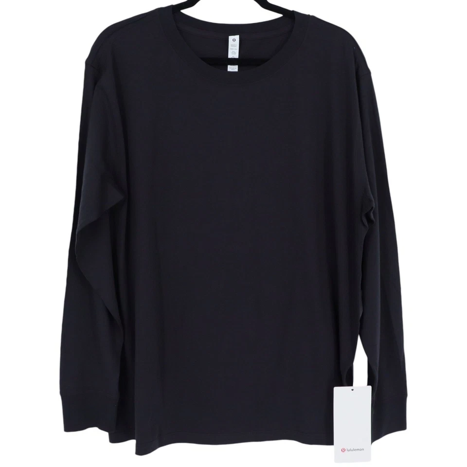 Camisa deportiva Lululemon All Yours manga larga para mujer talla 10 negra algodón Pima Foto 1 de 4