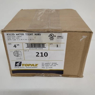 210 TOPAZ 4” ST10 MYERS HUB EQUAL GARVIN 4-INCH ZINC RIGID WATERTIGHT HUBS NEW