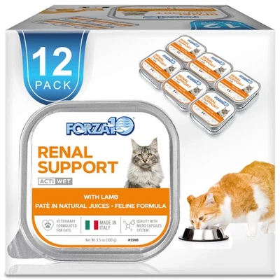 Alimento para gatos para el cuidado renal - Cordero húmedo de soporte renal, 3,5 oz, paquete de 12, formulado veterinario Foto 1 de 4