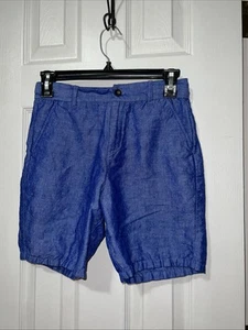 Janie And Jack Size 12 Blue Linen Cotton Shorts - Picture 1 of 9