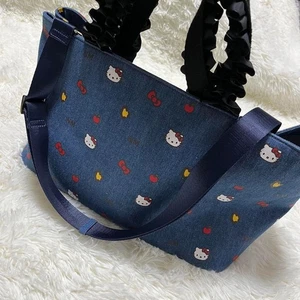 Ninamiew x Hello Kitty Denim 2Way Tote Shoulder Bag Frill New - Picture 1 of 12