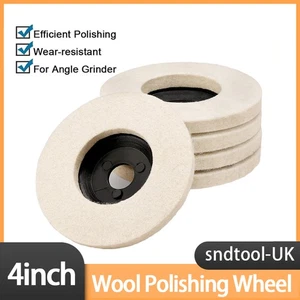 5pcs 100mm 4Inch Angle Grinder Tool Wool Felt Polishing Wheel Buffing Pads Disc - Picture 1 of 7
