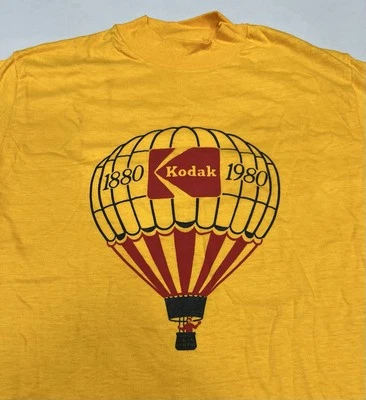 Camiseta Vintage 1980 Kodak Centenario Amarillo Hanes M EE. UU. Globo Aerostático Foto 1 de 4