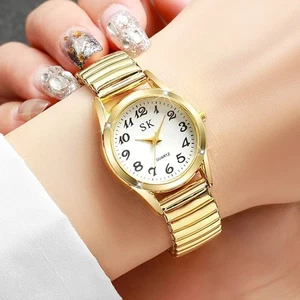 Elegant Women's Quartz Watch Elastic Strap Design with Compact Dial Size - Picture 1 of 10