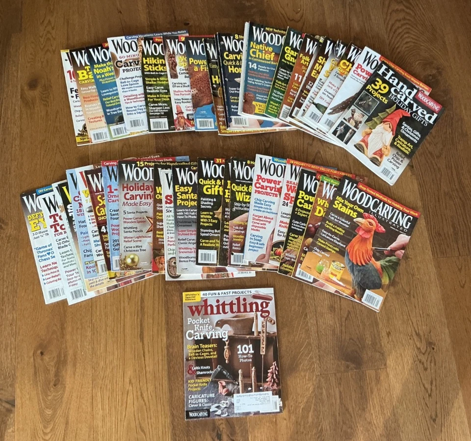 Wood Carving Illustrated Magazine - Lot of 40 + One Whittling Magazine - Image 1 of 1