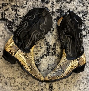 Botas de Vaquero TONY LAMA GENUINAS Corte Trasero PIEL DE SERPIENTE Para Hombres Talla 8 D Western - Imagen 1 de 21