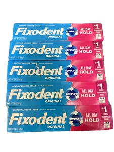5 Pack Fixodent Complete Original Denture Adhesive Cream 2.4 oz - Picture 1 of 2