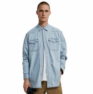 Zara Denim Long Sleeve Casual Button 