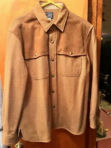 J.Crew Shirt Mens Large Suede Western Heringbone Shacket Shirt - Picture 1 of 10