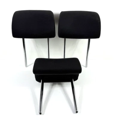 2009-2017 Volkswagen VW Tiguan Back Rear Seat Headrests Set of 3 Black Cloth OEM - Image 1 of 4