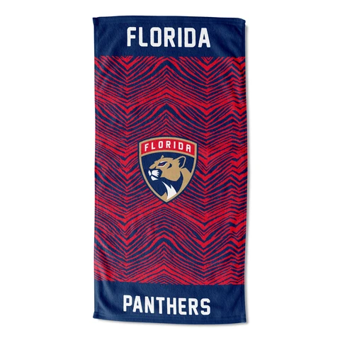 Zubaz X Northwest NHL Florida Panthers State Line Beach Towel, 30x60 Cover