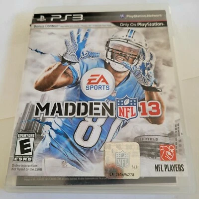 PlayStation 3 Madden 13 NFL EA 运动磁盘和手册 全人 NFL 球员 2012 — 第 1/4 张图片