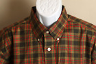 ORVIS Men's green, red and khaki plaid Wrinkle Free long sleeve shirt Large L