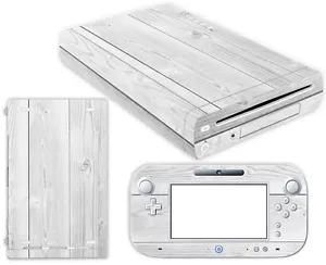 Nintendo Wii U Skin Design Foils Sticker Screen Protector Set - White Wood Motif - Picture 1 of 1