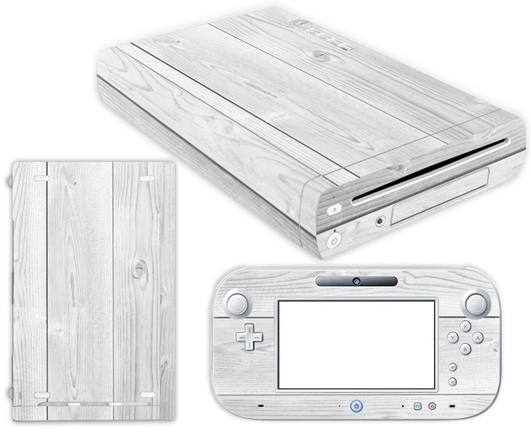 Nintendo Wii U Skin Design Foils Sticker Screen Protector Set - White Wood Motif - Image 1 of 1