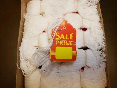 Precio de venta 100 etiquetas colgantes rojas amarillas con cadena mercancía grande al por menor prenda Foto 1 de 4