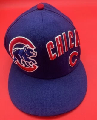Chicago Cubs MLB 7 5/8 59Fifty New Era Hat Fitted Cap Blue Men EUC 100% Wool - Image 1 of 4
