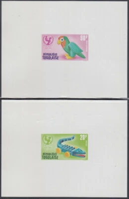 TOGO Sc # 794-7 CPL MNH (no airmails) PROOF CARDS -  UNICEF EMBLEM and TOYS - Image 1 of 2
