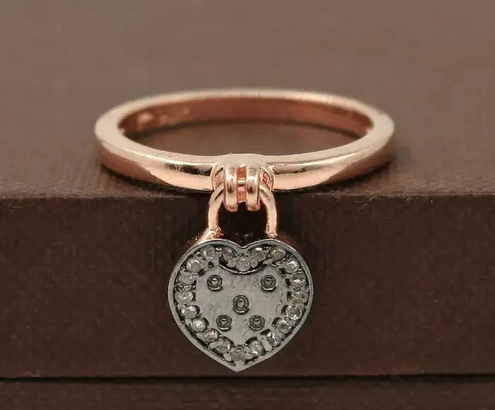 Natural Pave Diamond Rose Gold Ring 925 Sterling Silver Special Occasions Gift - Image 1 of 4