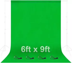 EMART Green Screen Backdrop 6 x 9 Ft Photography Greenscreen Background Sheet... - Picture 1 of 8