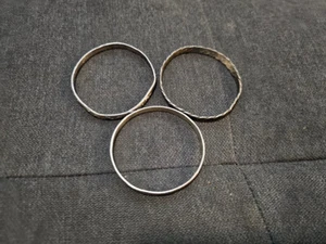 Lot of 3 Sterling silver made in Mexico twist pattern, solid pa bangle bracelet - Picture 1 of 9