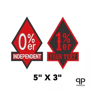Custom Embroidered MC 1% ER One Percent Diamond Bar Sew on Patch 5" X 3" (B) - Picture 1 of 12