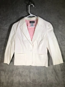 City Streets Jacket Womens L Cotton White Petite Pockets Spring Coat Sleeve - Picture 1 of 12