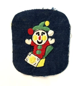 Parche bordado Jack in the Box de mezclilla negro vintage - Imagen 1 de 3