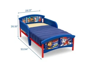 Toddler Bed Children Bedroom Furniture Safety Attached Guardrails Sturdy Frame - Picture 1 of 9