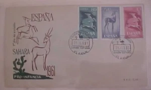 SPAIN SAHARA FDC 1961 DEER CACHET UNADDRESSED - Picture 1 of 1