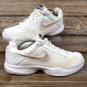 Nike Air Cage Court White/Gold Tennis/Pickleball Shoes Excellent Women's 9.5 - Picture 1 of 9
