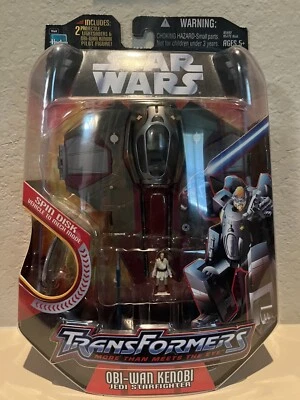 Star Wars Transformers Obi-Wan Kenobi Jedi Starfighter (2005) NISB - Image 1 of 4