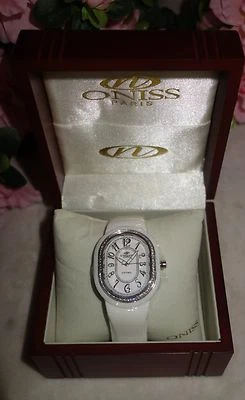 Reloj Oniss Paris Cerámica Cristal Zafiro Movimiento Suizo Blanco/Plata Nuevo $795 Foto 1 de 3