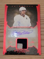2022-23 Leaf In The Game Used Teemu Selanne Autograph Signed Patch RED /3