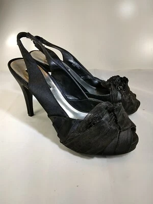 White House Black Market Women's Sandals Heels Black Size 5.5 SKU#09606 - Image 1 of 4