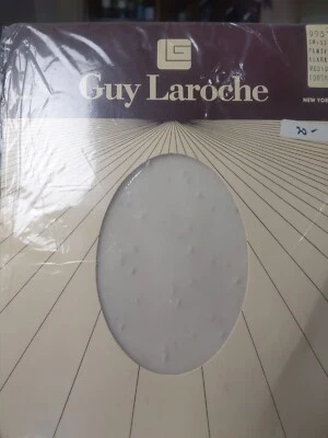 Pantimedias De Colección 995 Guy Laroche Punto Suizo Alabastro 100% Nylon Talla Med Foto 1 de 4