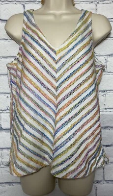 Lou & Grey Womens Medium Sleeveless Striped Tank Top Cotton Blend - Изображение 1 из 4