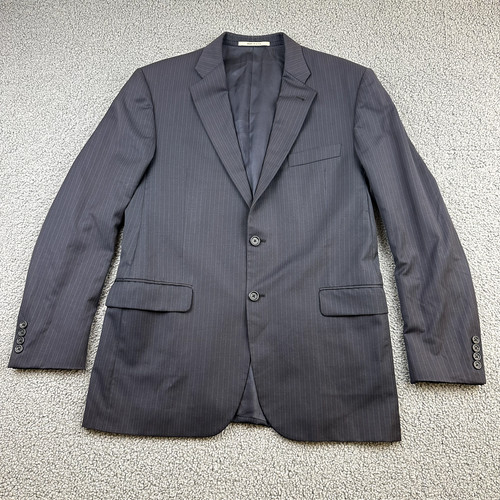 Cappotto giacca londinese Burberry Blazer da uomo 42R spilla blu a righe 100% lana