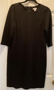 Chicos Size 0 Black Fitted Jersey Dress 3/4 Sleeves Round Neck Zippered RN7998 - Picture 1 of 6