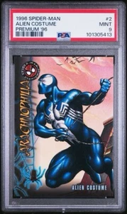 1996 Spiderman Premium ‘96 #2 Alien Costume Spider-Man PSA 9 Mint - Picture 1 of 2