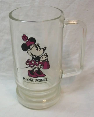 TAZA DE VIDRIO VINTAGE Walt Disney Minnie Mouse 5" Foto 1 de 2