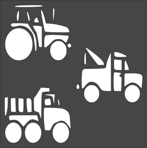 8 Zoll x 8 Zoll klare Kunststoffschablone - Traktor, Muldenkipper & Abschleppwagen (RG111) - Bild 1 von 2