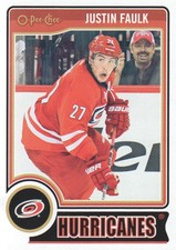 2014-15 O-Pee-Chee Carolina Hurricanes Hockey Card #100 Justin Faulk